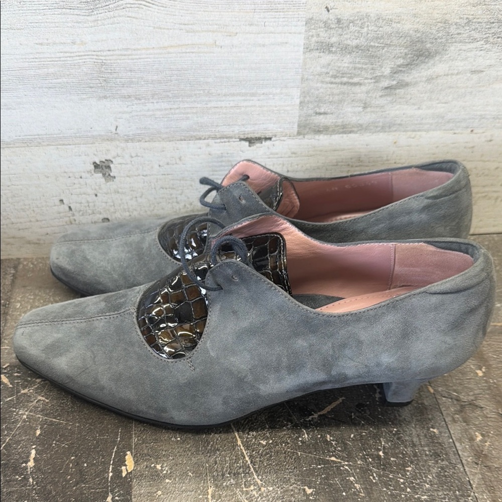 Beautifeel Gray Women’s Suede Lace Up Pumps Size 40 (U.S. 9)